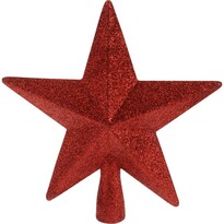 Vianočná špička na stromček hviezda Oliveri červená, 19 x 5 cm