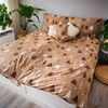 Lenjerie de pat din bumbac Dita Copaci, maro, 140 x 200 cm, 70 x 90 cm + 40 x 40 cm