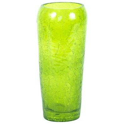 Váza skleněná zelená 8 x 19 cm
