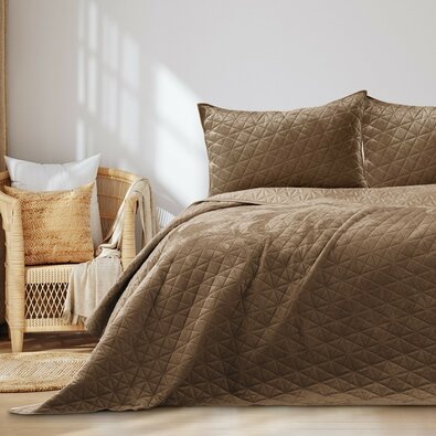AmeliaHome Prekriv za posteljo Laila capuccino,220 x 240 cm