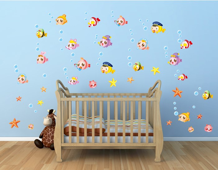 Samolepiaca dekorácia Kŕdeľ rybičiek