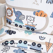 4Home Dětské bavlněné povlečení do postýlky Happy train, 100 x 135 cm, 40 x 60 cm