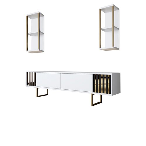 Televizní stolek s policemi Linie White and Gold