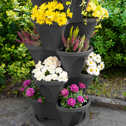 4Home Blumentopfkaskade 5-teilig, Anthrazit