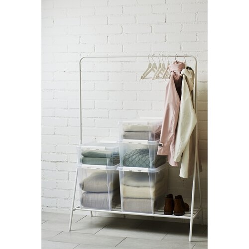 SmartStore Classic tárolódoboz fehér klipszekkel, 32 l
