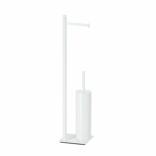 GEDY TR3222 Trilly stojak z uchwytem na papier toaletowy i szczotką do WC, kwadratowy, biały mat