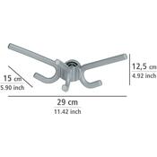 Wenko Set 2 trojnih kavljev Hercules, sivi