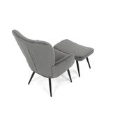 Fotoliu relaxare cu suport pentru picioare L7285GREY6, gri