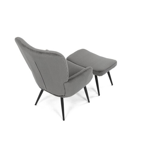 Fotoliu relaxare cu suport pentru picioare L7285GREY6, gri