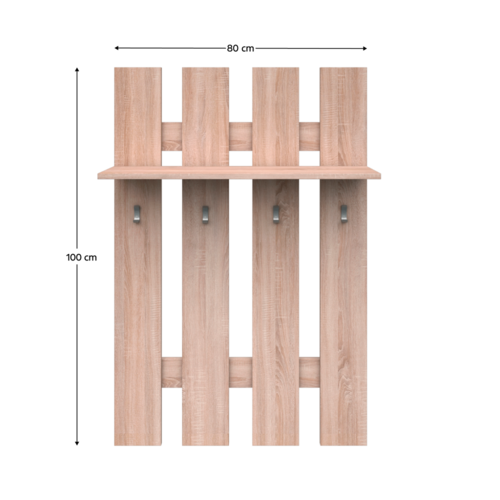 Wandgarderobe TOPTY 80 Typ 29, Eiche Sonoma