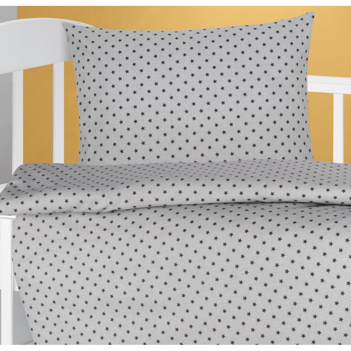 Bellatex Csillagok gyerek paplan és párna szett szürke, 75 x 100 cm, 42 x 32 cm termék 2. képe