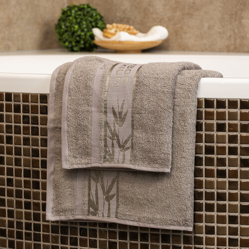 4Home Комплект Bamboo Premium рушник для ванни та рушник для рук сірий, 70 x 140 см, 50 x 100 см
