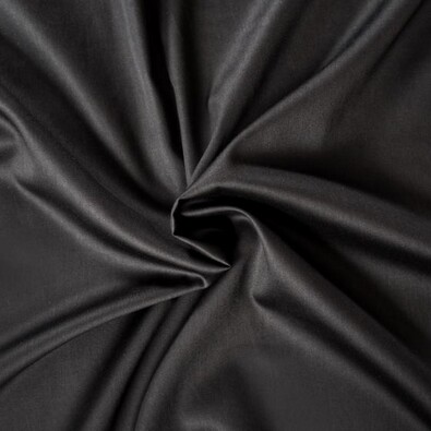 Cearşaf din satin, negru, 180 x 200 cm