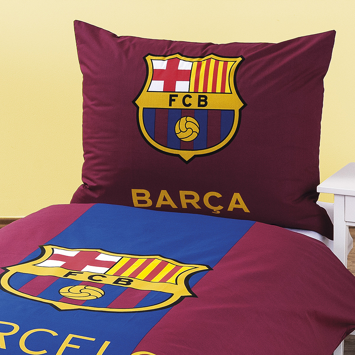 Bavlněné povlečení FC Barcelona, 140 x 200 cm, 70 x 90 cm