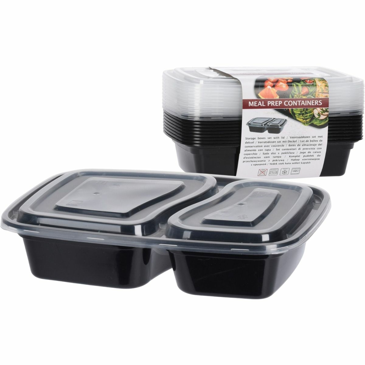 Excellent Houseware Zestaw plastikowych pojemników1200 ml, 10 sztuk