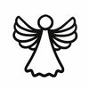 Angel silhouette karácsonyi fali fa dekoráció fekete, 35 x 35 cm