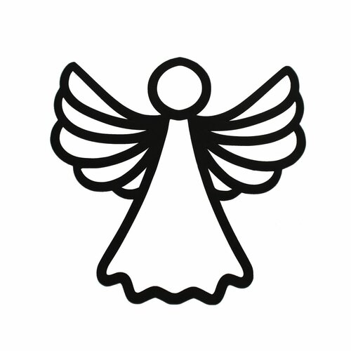 Świąteczna drewniana dekoracja ścienna Angelsilhouette czarna, 35 x 35 cm