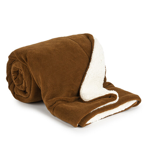 4Home Decke Lammfelloptik dunkelbraun, 150 x 200 cm