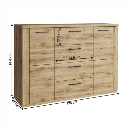 Cabinet DORSI 2D4S, stejar Navarra