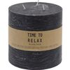 Dekoratívna sviečka Time to relax čierna, 14 cm