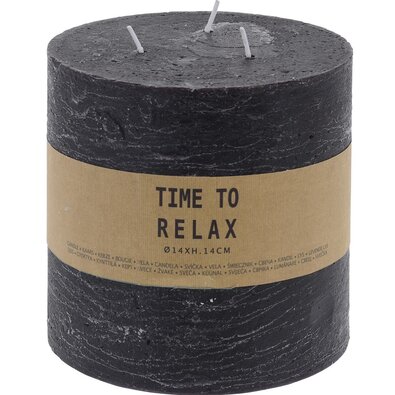Dekoratívna sviečka Time to relax čierna, 14 cm