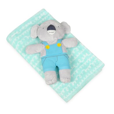 Detská deka tyrkysová s plyšákom koala, 75 x 100 cm