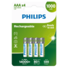 Philips újratölthető elemek AAA 1,2 V, 4 db