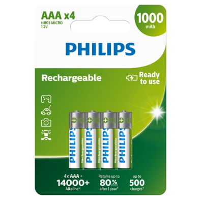 Baterii reîncărcabile Philips AAA 1,2 V, 4 buc