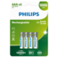 Philips Nabíjecí baterie AAA 1,2 V, 4 ks