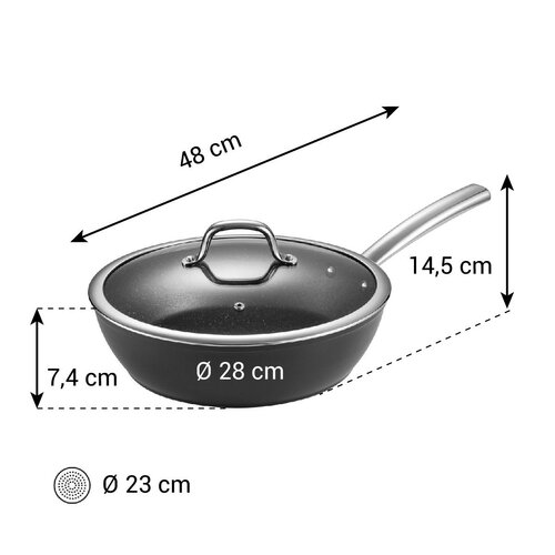 Tescoma Głęboka patelnia PRESIDENT z pokrywką średnica 28 cm