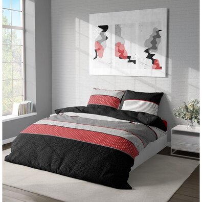 Kvalitex Bombažno posteljnino Delux Kyoto črna,140 x 200 cm, 70 x 90 cm