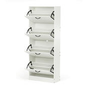Výklopný botník se 4 přihrádkami COMPACT White, bílá