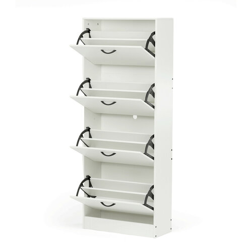 Výklopný botník se 4 přihrádkami COMPACT White, bílá