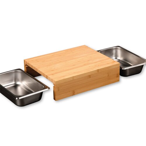 Kesper 58355 Deska do krojenia z tackami, stal nierdzewna, 35 x 29 x 9,5 cm