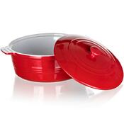 Banquet Forma do zapiekania okrągła z pokrywką Culinaria Red 3 l