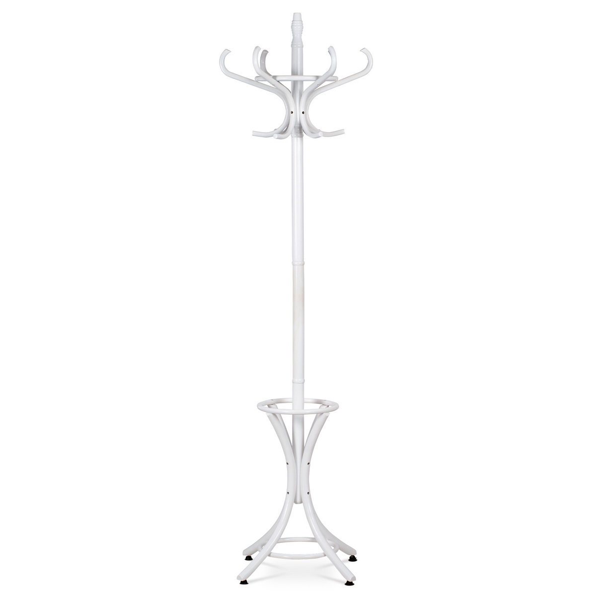 Dřevěný masivní věšák bílá matná, 185 cm