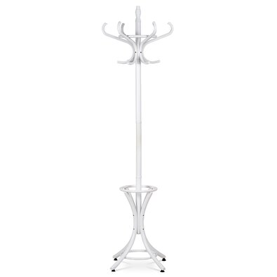 Cuier lemn masiv, alb mat, 186 cm
