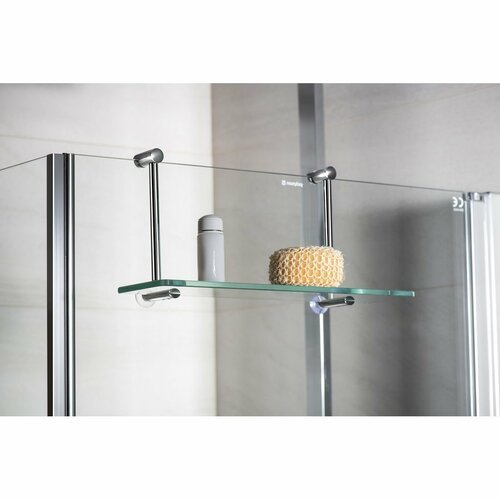 SAPHO 1301-15 Glasablage für Duschwand 40 x 18 x 12,5 cm, silber