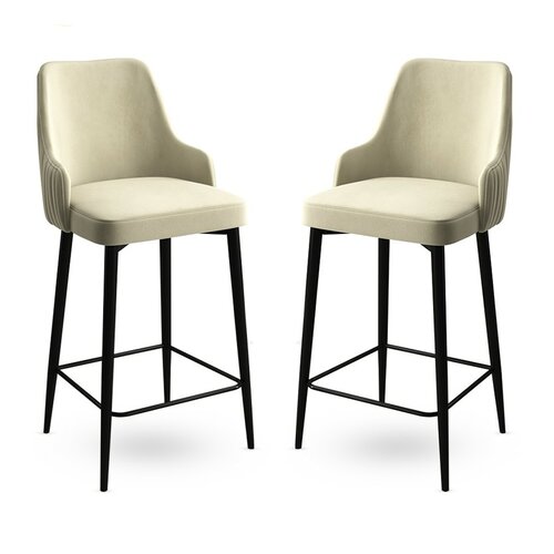 Barstuhl-Set Enox Cream and Black, 2 Stück
