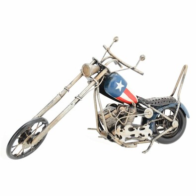 Model decorativ motocicletă Chopper, albastru