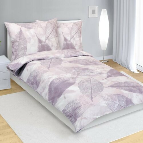 Lenjerie de pat din bumbac Bellatex Frunze bej ,140 x 200, 70 x 90 cm