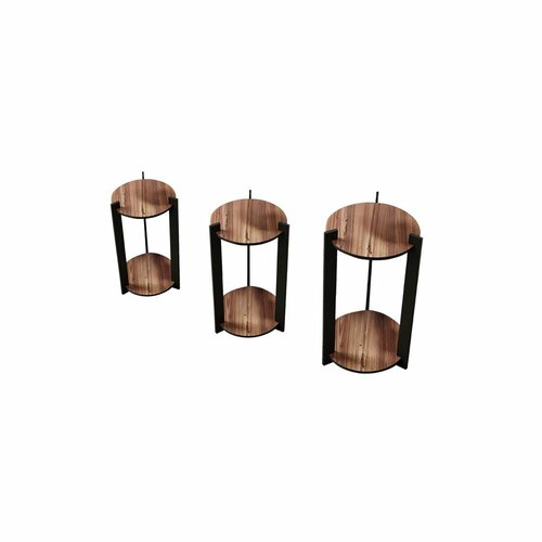 Virágállvány Flower Desk Round - Walnut