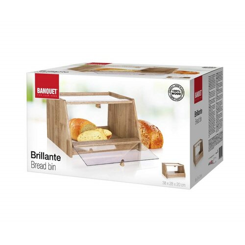 Cutie de pâine din lemn Banquet BRILLANTE, 38 x 30 x 20 cm