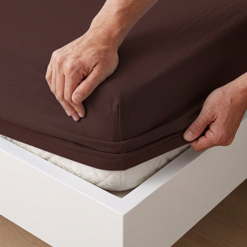 4Home Jersey prostěradlo IDEAL tmavě hnědá, 140–160 x 200 cm