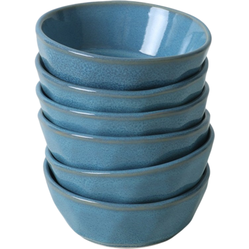 Sada 6 kameninových misek Facetta 12 cm, tyrkysová