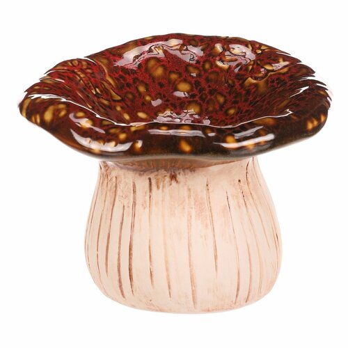 Ceramiczna miska do picia Grzyb tygrysi, 17 x 12 x17 cm, ceramika