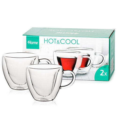 Pahare termo 4Home Big Heart Hot&Cool 250 ml, 2 buc