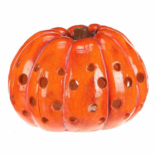 Duża jesienna dekoracja LED Dynia z otworami, 33 x33 x 21 cm, magnez