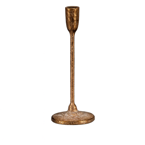 Fém gyertyatartó talapzaton, magasság 23 cm, arany