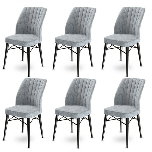 Esszimmerstuhl-Set Flex Grey, 6 Stück